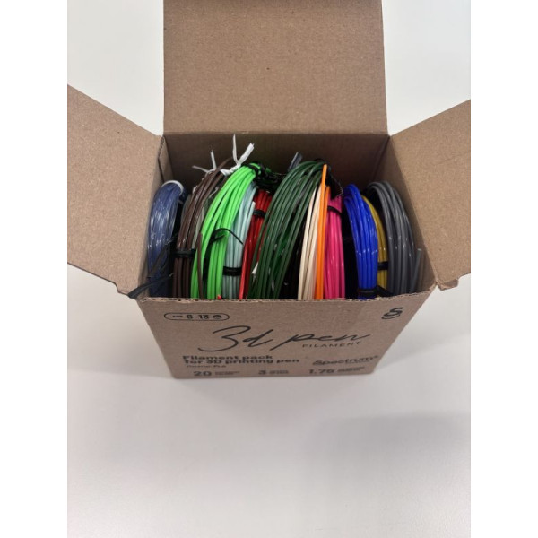 Filament pro 3D pera – 20 barev × 3 m | kompatibilní s 3Doodler Flow & Pro