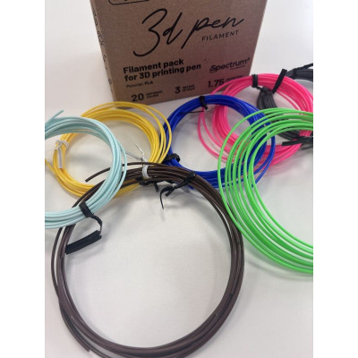 Filament pro 3D pera – 20 barev × 3 m | Kompatibilní s 3Doodler Flow & Pro | Hračky KINT